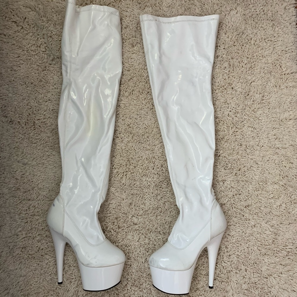 Dancer Heels White Patent Leather